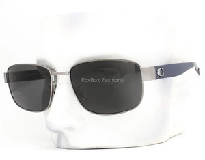 Coach Sunglasses HC7149 900487 Shiny Gunmetal Dark Silver Navy Blue with Case - Picture 1 of 9