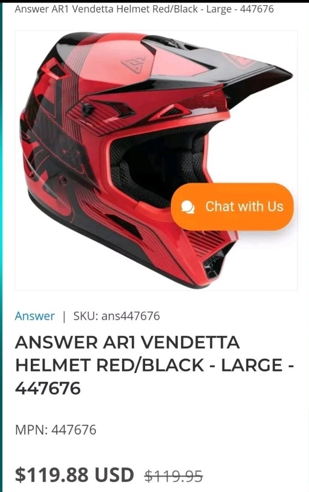 Casco Answer AR1 Vendetta grande Foto 1 de 1