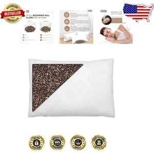 Sobakawa Buckwheat Pillow with Removable Cover - Ergonomic & Breathable - Picture 1 of 10