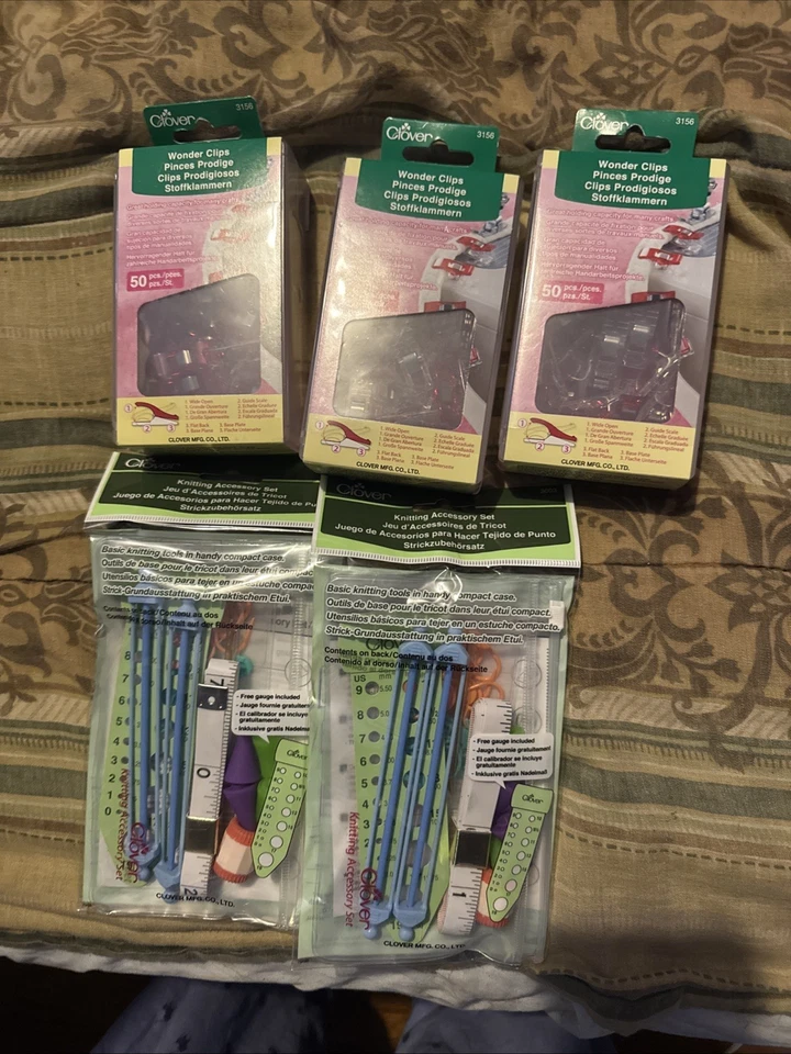 Lote de 5 clips de trébol maravilla 50 piezas y juegos de tejido de trébol Foto 1 de 1