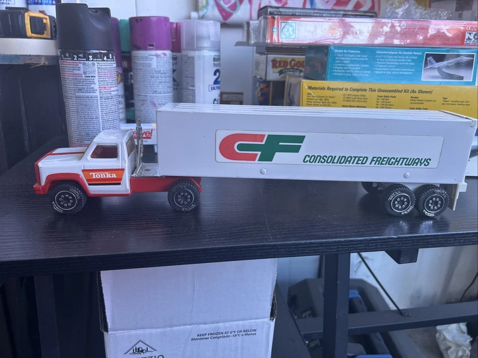 🔥🔥Remolque de carga vintage Tonka semi camión cabina acero prensado metal CF L4 Foto 1 de 4