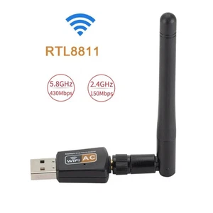 600Mbps Network Adapter Dual Band 2.4/5Ghz Wireless USB WiFi Adapter w/Antenna - Picture 1 of 16