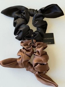 L. Erickson Arco Marítimo Scrunchie Paquete de 2 Negro/Espresso Nuevo Envío Gratuito - Imagen 1 de 3