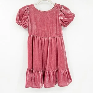 J. Crew Crewcuts Girls School Puff Sleeve Velvet Party Dress Size 8 Pink - Picture 1 of 8