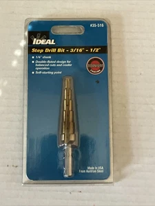 IDEAL Electrical 35-516, 3/16in.-1/2in. Titanium Nitride Step Drill Bit - Picture 1 of 2