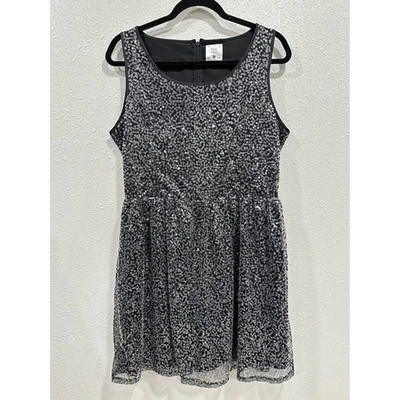 Mac + Jac XL Sleeveless Dress Black Silver Sequin Sparkle Party Cocktail - Image 1 of 4