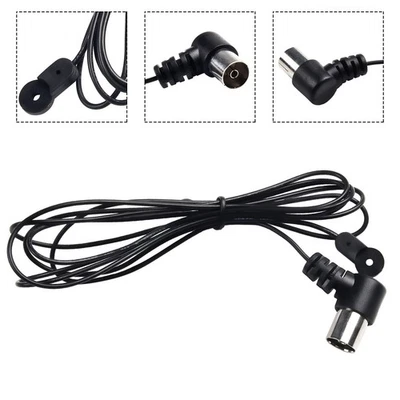 75 Ohm Antenna Radio Fm Casa Stereo Antenna Nero Sostituire Accessorio Practical - Immagine 1 di 4