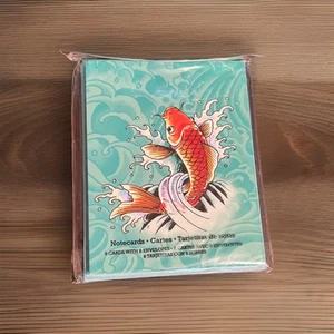 Ed Hardy New 2012 Note Cards & Envelopes SEALED Stationary Koi Fish 8 4x6 - Picture 1 of 4