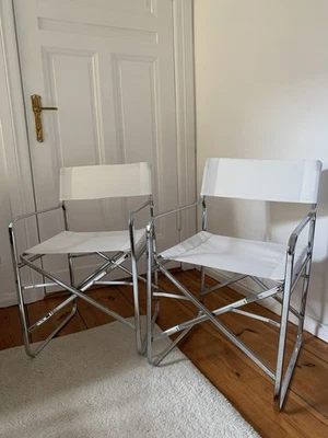 2 Designer Chairs in the Style of Gae Aulenti Zanotta April Folding Club Chairs - Bild 1 von 4