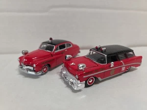 '49 Mercury & '56 Chevy Nomad Chicago Fire Dept 🔥 Hoods Open- Racing Champions - Picture 1 of 15
