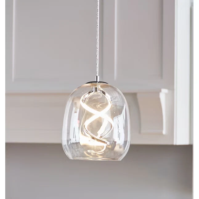 Modern LED Mini Origin 21 Chrome Pendant Light Clear Glass Globe #3786685