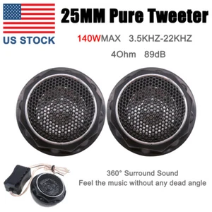 Paar 140 W 4 Ohm Auto Kalottenhochtöner HIFI Stereo Lautsprecher Heim Musik Audio Universal - Bild 1 von 11