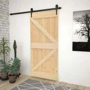 Sliding Door Home Wooden Doors Sturdy Stable Solid Pine Wood With Natural Finish - Picture 1 of 9