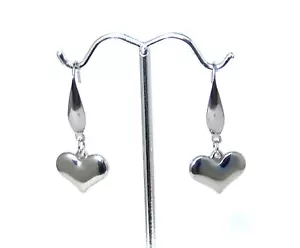 Heart Dangle Earrings Stainless Surgical Steel Hypoallergenic for Sensitive Ears - Picture 1 of 3
