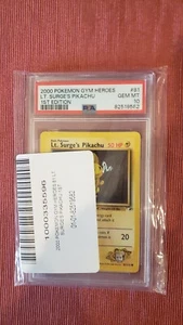 * 2000 Pokemon 1st Edition Gym Heros - Lt. Surge's Pikachu PSA 10 #81/132 - Picture 1 of 2