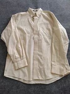 Eddie Bauer Dress Shirt Mens M Medium Yellow Plaid Casual Long Sleeve Button Up - Picture 1 of 8