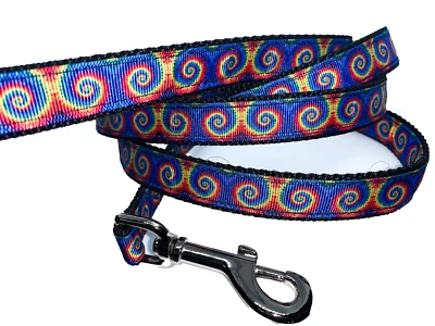 Correa Blue Ram Tie Dye, 3/4" de ancho, elige tu longitud Linda correa para perro pequeño Foto 1 de 4