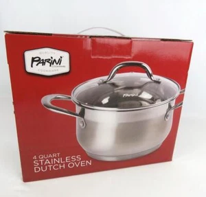 PARINI 4 QUARTI INOX Forno Olandese Qualità Pentole Cucina Scatola Originale - Foto 1 di 6