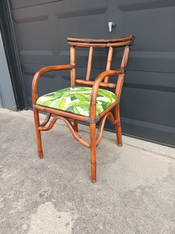 VINTAGE MID CENTURY BAMBOO ACCENT BOHO CHAIR Cover