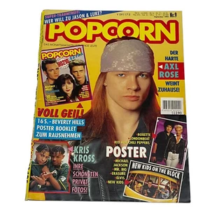 Vintage POPCORN German Music Magazine,SEP 1992,Axl Rose,Dr Alban,Ugly Kid Joe - Imagen 1 de 12