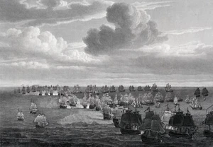 Lord Nelson BATTLE of TRAFALGAR two Huge 1808 engravings POCOCK pinx 2 MAP Bonus - Picture 1 of 12