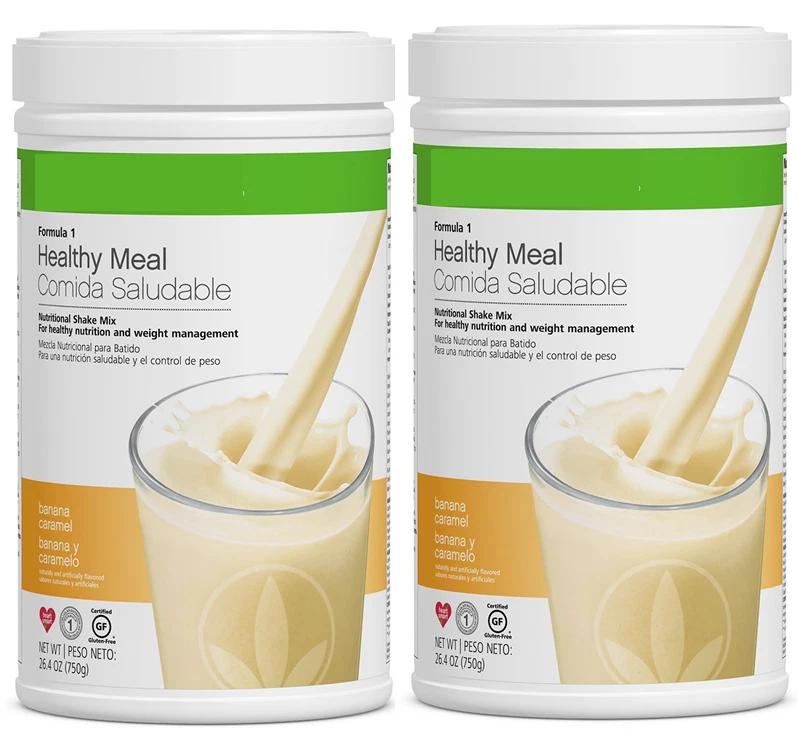 2 件 Formula 1 健康膳食营养奶昔香蕉焦糖 750 克 — 第 1/1 张图片