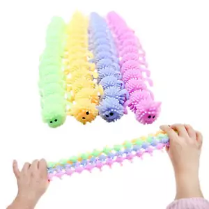 Stretchy Strings Sensory Noodle Toys Caterpillar Squeeze Toy Relief Anxiety Toys - Picture 1 of 9