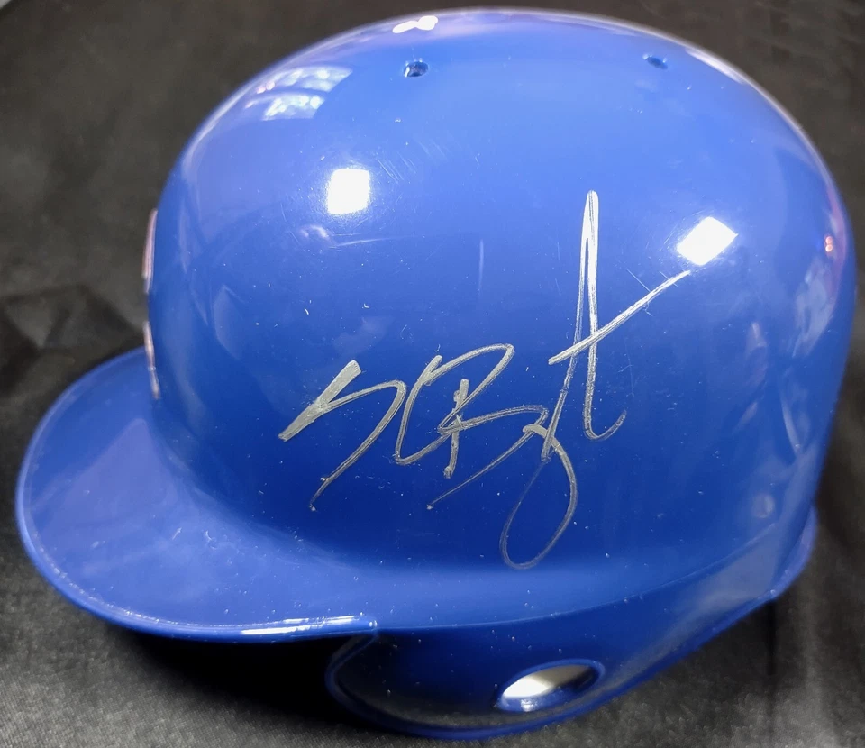 Kris Bryant Chicago Cubs Signed Autographed Baseball Mini Helmet JSA COA - Image 1 of 3