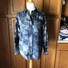 Pilcro And The Letterpress Xs The Cate Classic Blue Tie Dye Button Up Shirt Exc