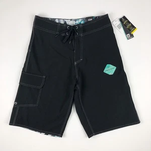 Burnside Boardshorts Bademode Herren 28 schwarz Stretch schnelltrocknend UV-Schutz neu mit Etikett - Bild 1 von 11