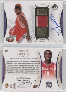 2008-09 SP Authentic Authentics /499 Donte Greene #116 RPA Rookie Patch Auto RC