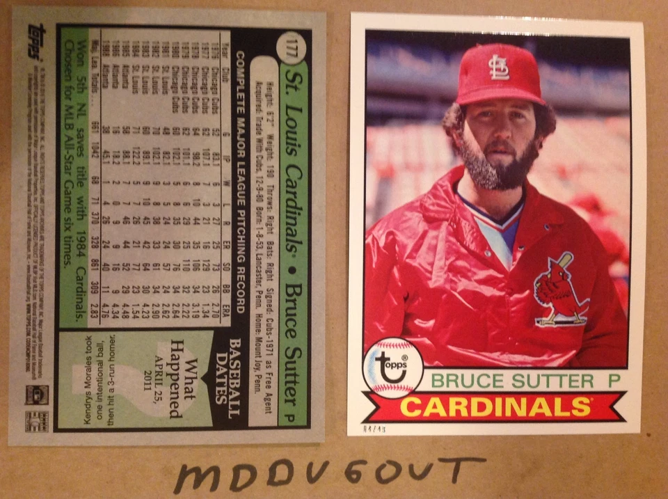 BRUCE SUTTER #177 Cardinals HOF MVP 2016 Topps Archives 1979 5x7 #ed/49 made - Image 1 of 1
