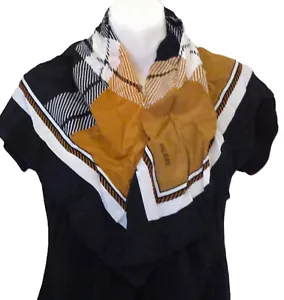 Bill Blass for Baar & Beards 30" Silk Scarf Plaid Made in Korea Hand Rolled 70's - Picture 1 of 8