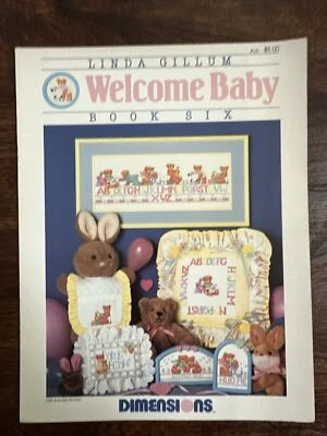 Dimensions “Welcome Baby" Book 6 Linda Gillum 1987 Cross Stitch Chart #130 OOP - Image 1 of 4