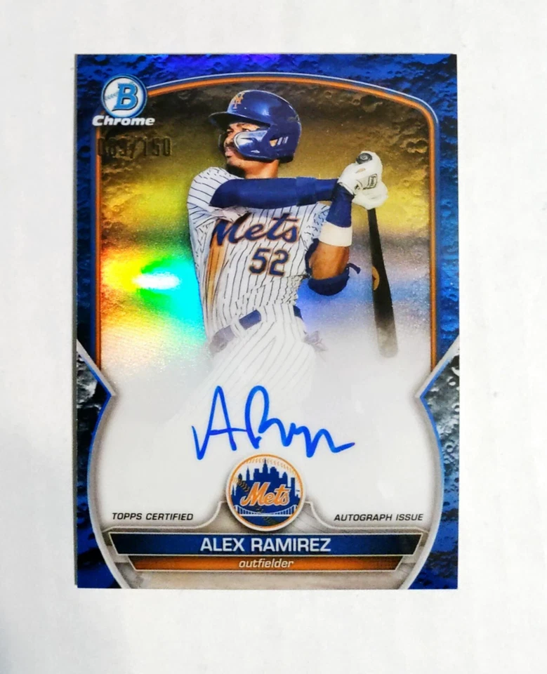 Alex Ramirez 2023 1st Bowman Chrome AUTO BLUE Lunar REFRACTOR 089/150 RC z48 - Image 1 of 1