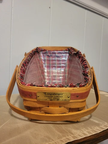 Estate LONGABERGER Christmas Collection 1991 Edition YULETIDE TRADITIONS Basket Cover