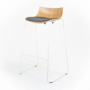 2021 BA004S Preludia Bar Stool by Brad Ascalon for Carl Hansen Oak Grey Fabric - Picture 1 of 10