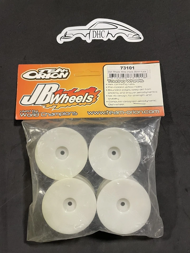 Team Orion Vintage RC Car Part # 73101 White Dish Wheels 26mm Touring (4) Hard - Image 1 of 2