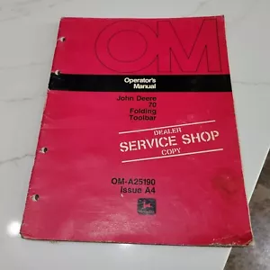Original fabricante de equipos originales John Deere Manual del operador para 70 barras de herramientas plegables maceta de discos - Imagen 1 de 5