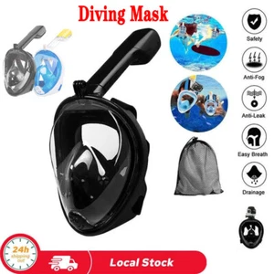 US Kids Adults Snorkel Scuba Full Face Mask Swimming Underwater Diving Masks New - Picture 1 of 18