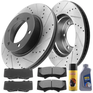 Rear Drilled Brake Rotors & Brake Pads for Chevy Silverado 1500 GMC Yukon G7. - Imagen 1 de 5