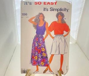 #7096 Simplicity Misses Pull Over Tops and Culottes Sewing Pattern Size 8-20 - Picture 1 of 4