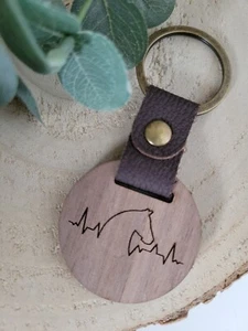 Holz Pferde Anhänger | Pferde Geschenk | Pferde Schlüsselanhänger | Reiter - Bild 1 von 5