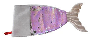 CHRISTMAS STOCKING 16" MERMAID TAIL REVERSE STROKE IRIDESCENT & SILVER SEQUINS - Picture 1 of 5