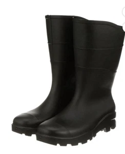 George Rain Boots Mens 9 Womens 11 Lug Sole Waterproof Black Synthetic Rubber - Picture 1 of 11
