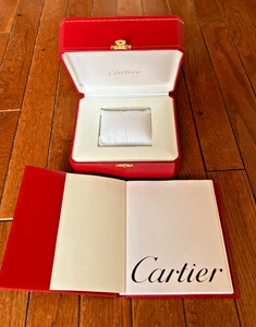 Auténtica caja de reloj Cartier vacía con manual #V76 - Imagen 1 de 10
