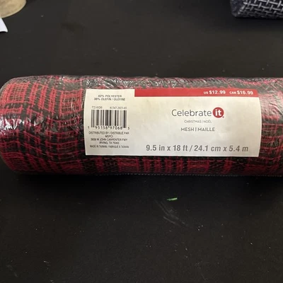 Creative It Deco Malla Negro Y Rojo Nuevo Lote 1 En Paquete Foto 1 de 3