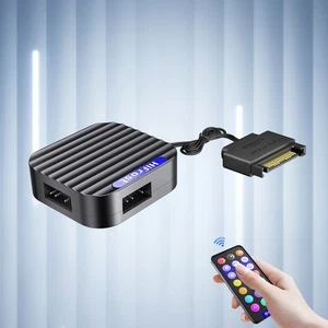 Kontroler ARGB 5V 3PIN do interfejsu SATA przedłużacz (czarny z pilotem) - Zdjęcie 1 z 10