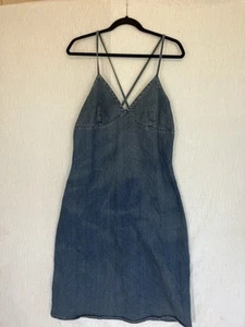 VTG ROUTE 66 Denim Dress Women’s Size 12 100% Cotton Blue Casual Western Style - Picture 1 of 7