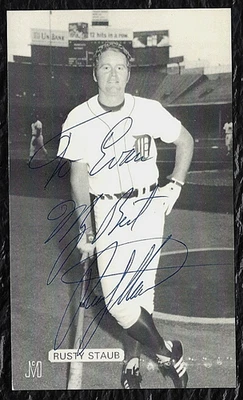 RUSTY STAUB AUTOGRAPH TO ME ON RUSTY'S CARD PRODUCED BY J D MCCARTHY - Image 1 of 3